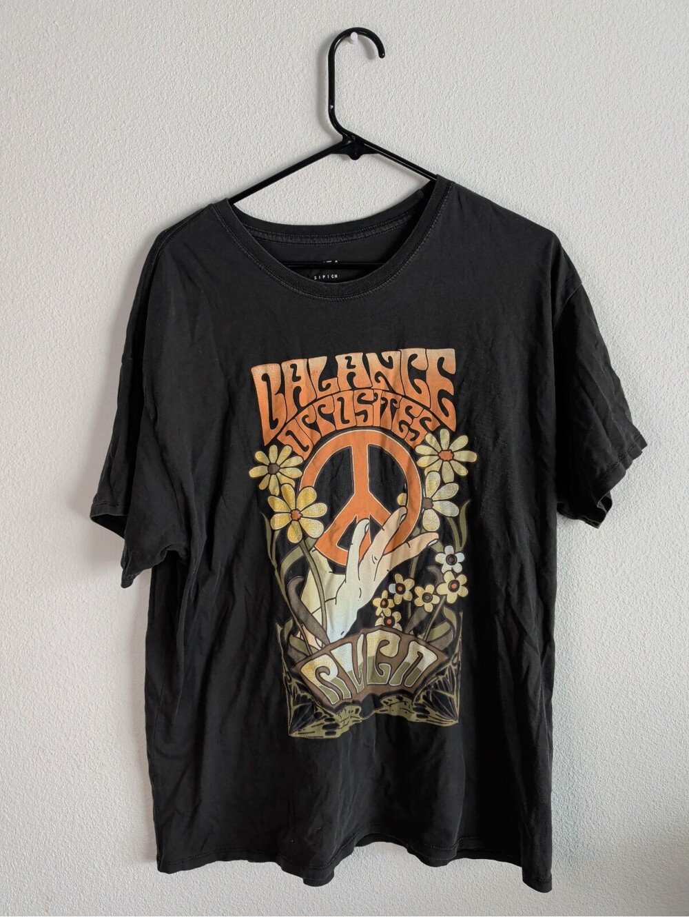Balance of Opposites Graphic Tee Black Short Sleeve,Small
